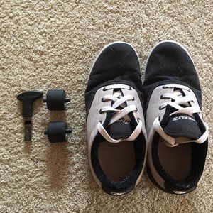 Heelys Launch K Canvas Skate Shoe - Grey and Black Colorblock